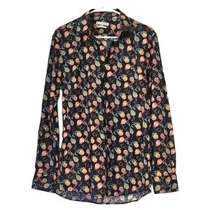 GIORDANO MAGGIORE SABRAS FRUIT PRINT NAVY SHIRT Size 39